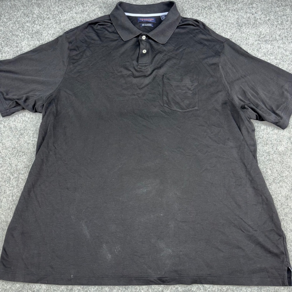 Roundtree & Yorke Polo Shirt Mens 3XT Black Supima Cotton Short Sleeve Pocket